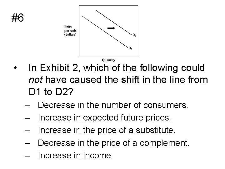 #6 • In Exhibit 2, which of the following could not have caused the