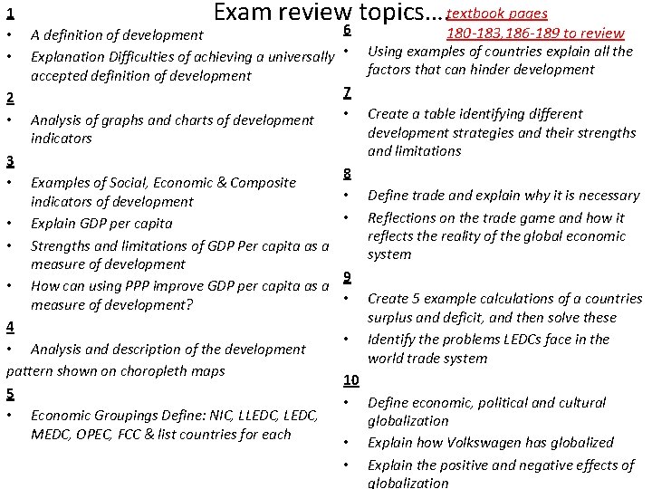 1 • • 2 • Exam review topics…. textbook pages 6 A definition of