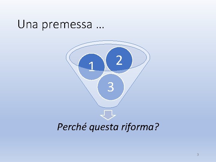 Una premessa … 2 1 3 Perché questa riforma? 3 