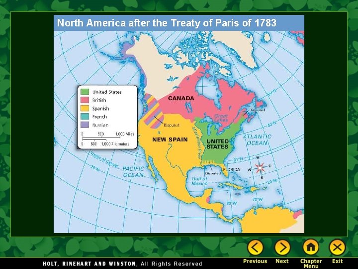 North America after the Treaty of Paris of 1783 