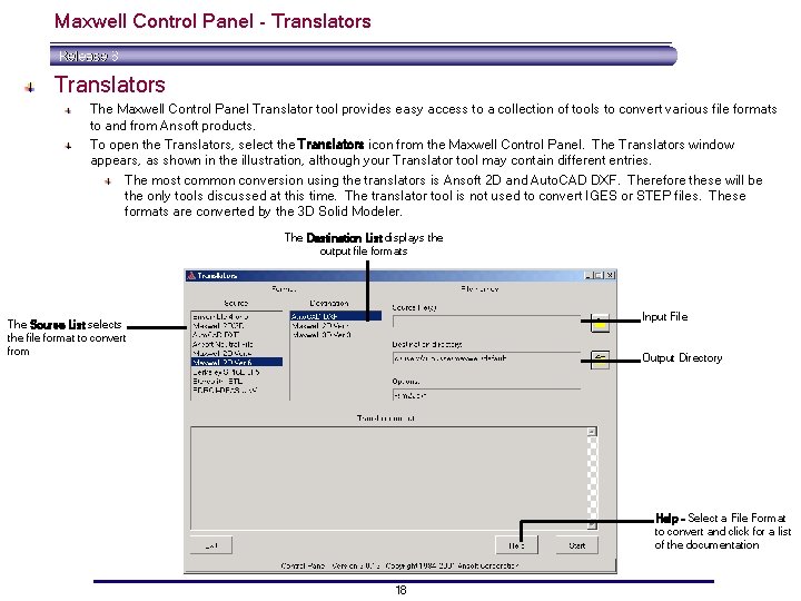 Maxwell Control Panel - Translators The Maxwell Control Panel Translator tool provides easy access Maxwell Control Panel - Translators The Maxwell Control Panel Translator tool provides easy access