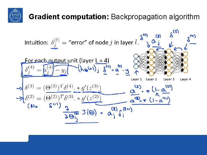 Gradient computation: Backpropagation algorithm 