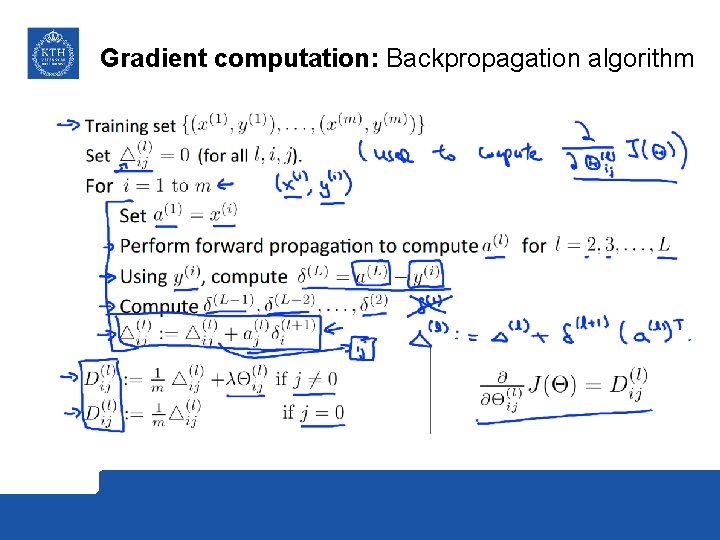 Gradient computation: Backpropagation algorithm 