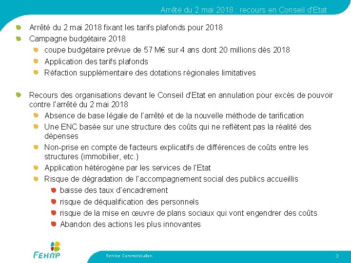 Arrêté du 2 mai 2018 : recours en Conseil d’Etat Arrêté du 2 mai