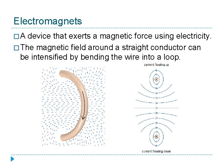 Electromagnets �A device that exerts a magnetic force using electricity. � The magnetic field