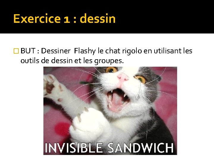 Exercice 1 : dessin � BUT : Dessiner Flashy le chat rigolo en utilisant Exercice 1 : dessin � BUT : Dessiner Flashy le chat rigolo en utilisant