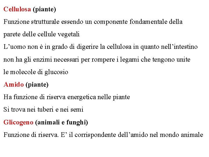 Cellulosa (piante) Funzione strutturale essendo un componente fondamentale della parete delle cellule vegetali L’uomo