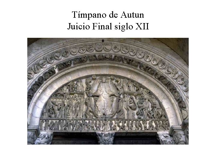 Tímpano de Autun Juicio Final siglo XII 