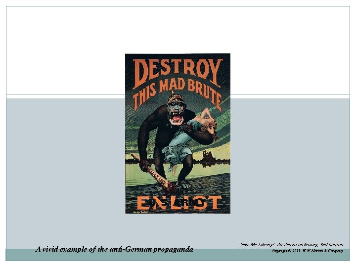 A vivid example of the anti-German propaganda Give Me Liberty!: An American history, 3