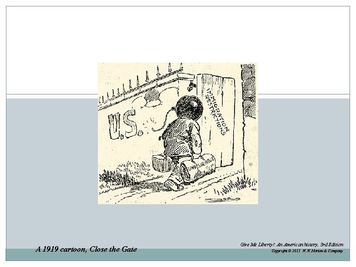 A 1919 cartoon, Close the Gate Give Me Liberty!: An American history, 3 rd