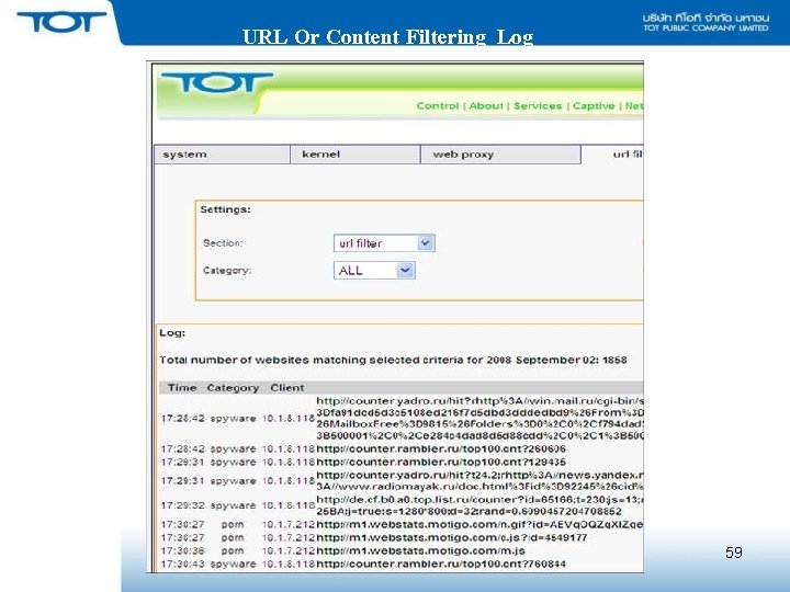 URL Or Content Filtering Log 59 