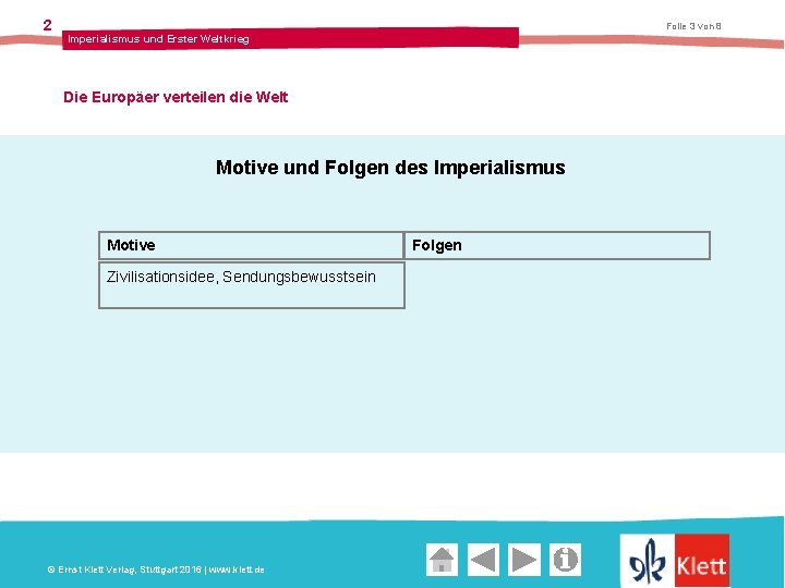 2 Folie 3 von 8 Imperialismus und Erster Weltkrieg Die Europäer verteilen die Welt