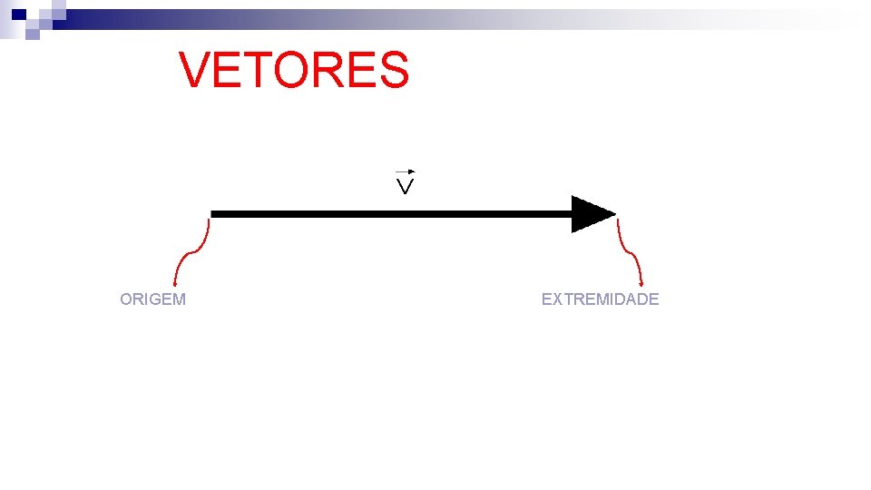 VETORES ORIGEM EXTREMIDADE 