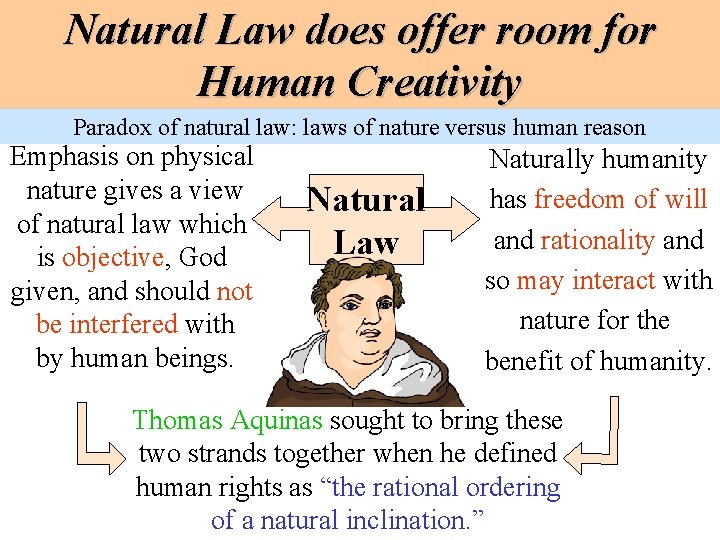 Natural Law does offer room for Human Creativity Paradox of natural law: laws of Natural Law does offer room for Human Creativity Paradox of natural law: laws of