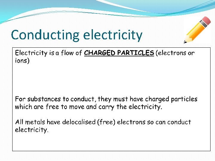 Conducting electricity 