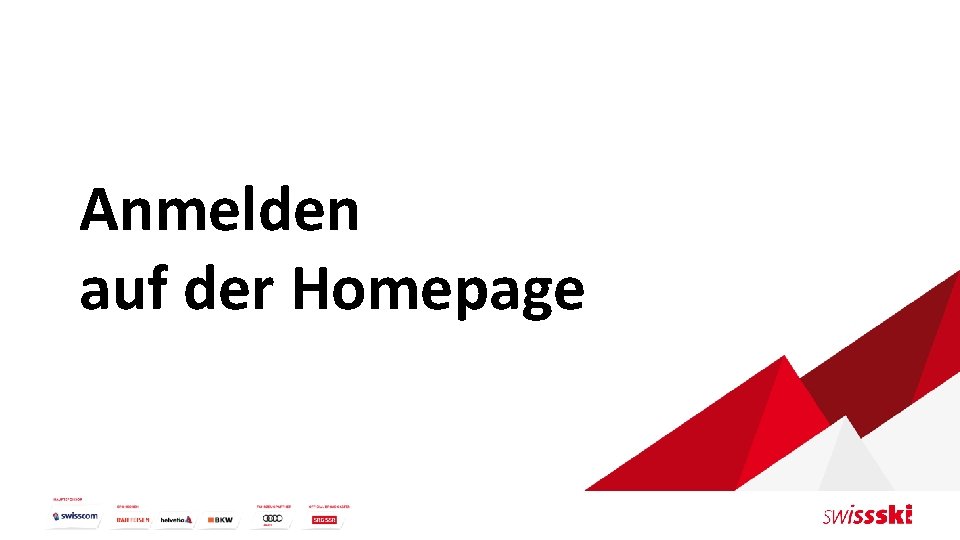 Anmelden auf der Homepage 