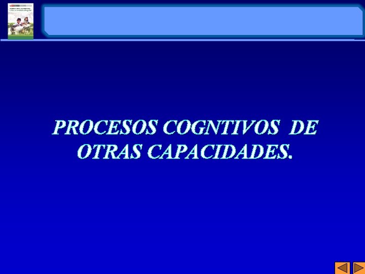 PROCESOS COGNTIVOS DE OTRAS CAPACIDADES. 