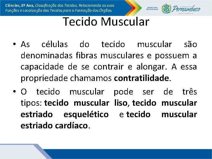 Ciências, 8º Ano, Classificação dos Tecidos, Relacionando as suas Funções e Localização dos Tecidos Ciências, 8º Ano, Classificação dos Tecidos, Relacionando as suas Funções e Localização dos Tecidos