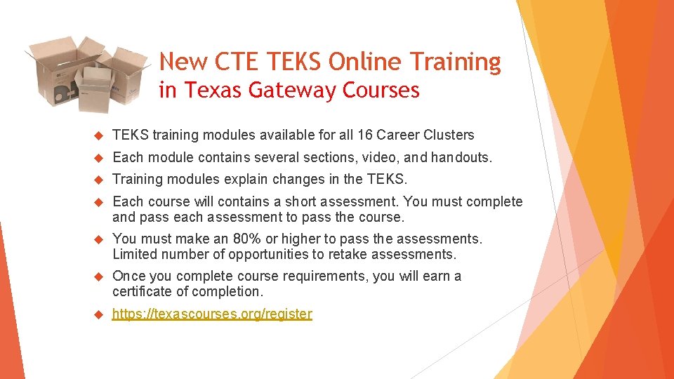 New CTE TEKS Online Training in Texas Gateway Courses TEKS training modules available for