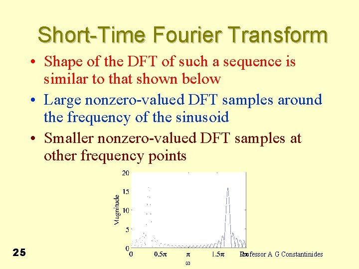 Short-Time Fourier Transform • Shape of the DFT of such a sequence is similar