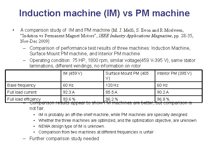 Induction machine (IM) vs PM machine • A comparison study of IM and PM