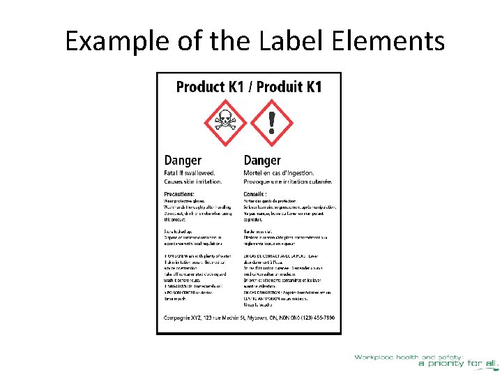 Example of the Label Elements 