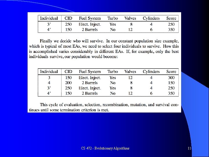 CS 472 - Evolutionary Algorithms 11 