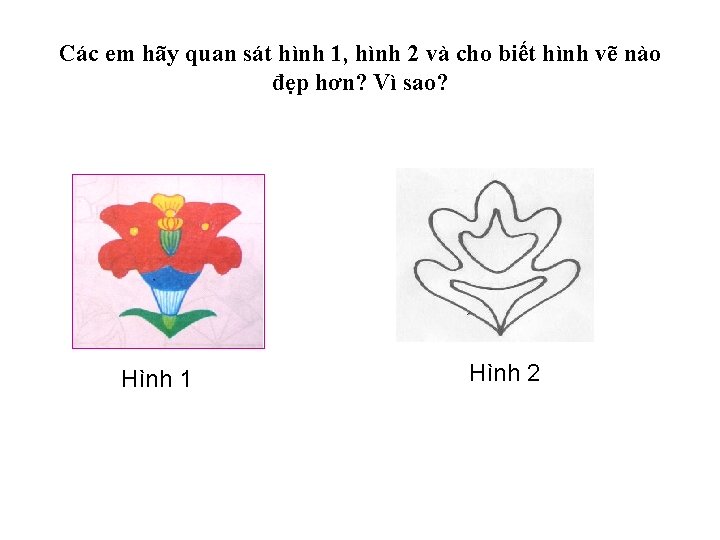 Các em hãy quan sát hình 1, hình 2 và cho biết hình vẽ