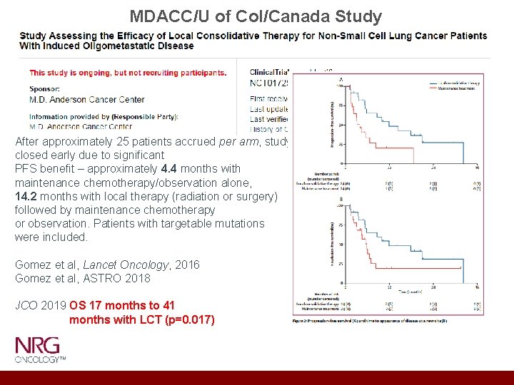 MDACC/U of Col/Canada Study After approximately 25 patients accrued per arm, study closed early