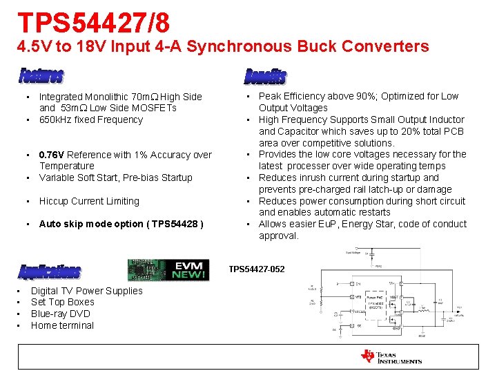 TPS 54427/8 4. 5 V to 18 V Input 4 -A Synchronous Buck Converters