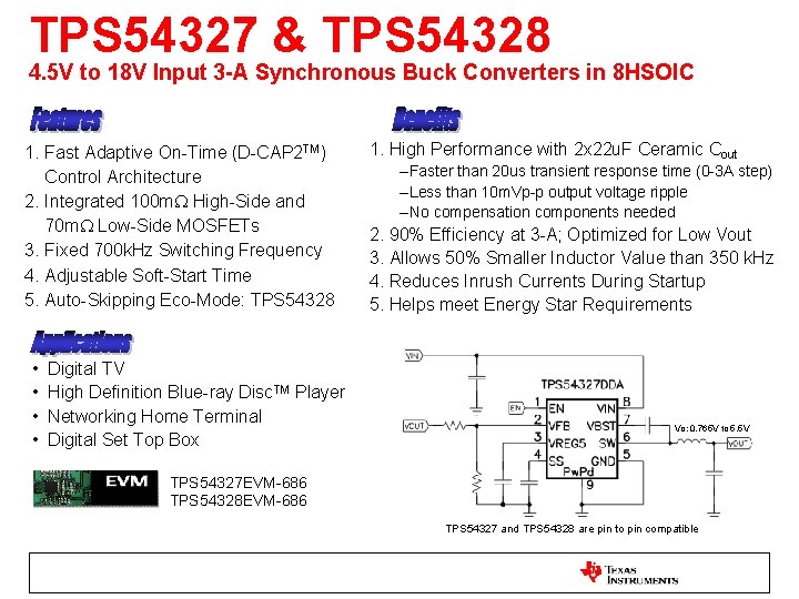 TPS 54327 & TPS 54328 4. 5 V to 18 V Input 3 -A