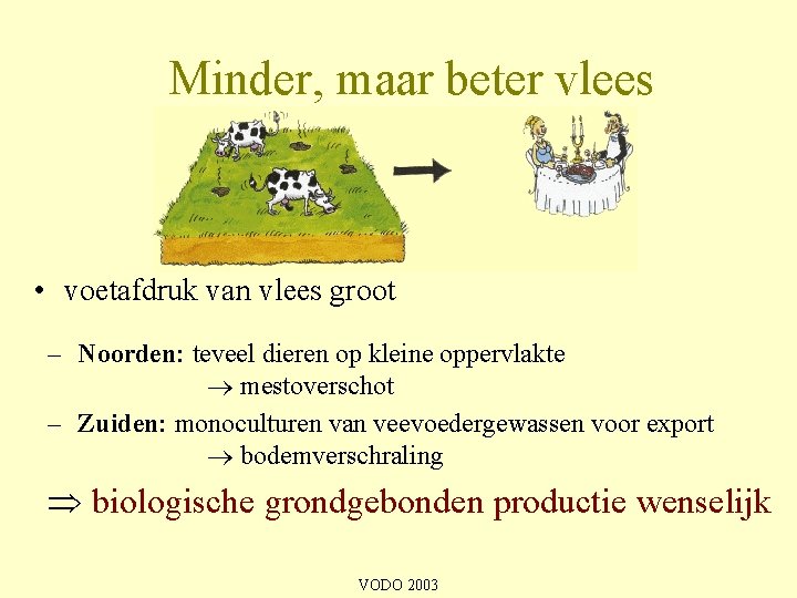 Minder, maar beter vlees • voetafdruk van vlees groot – Noorden: teveel dieren op