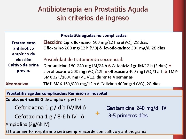 prostatitis antibiotico de eleccion)