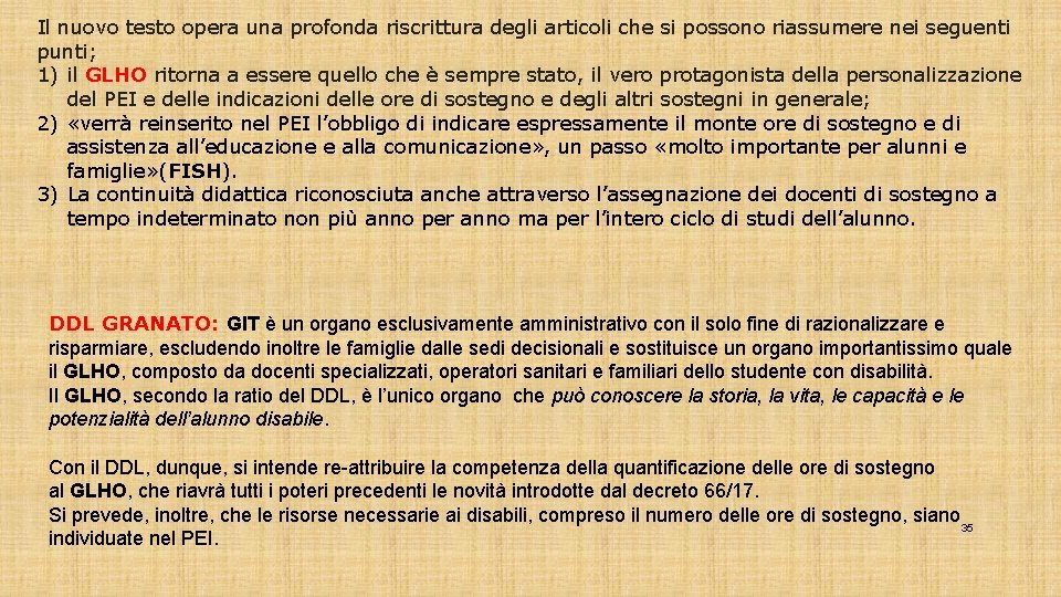 Il nuovo testo opera una profonda riscrittura degli articoli che si possono riassumere nei