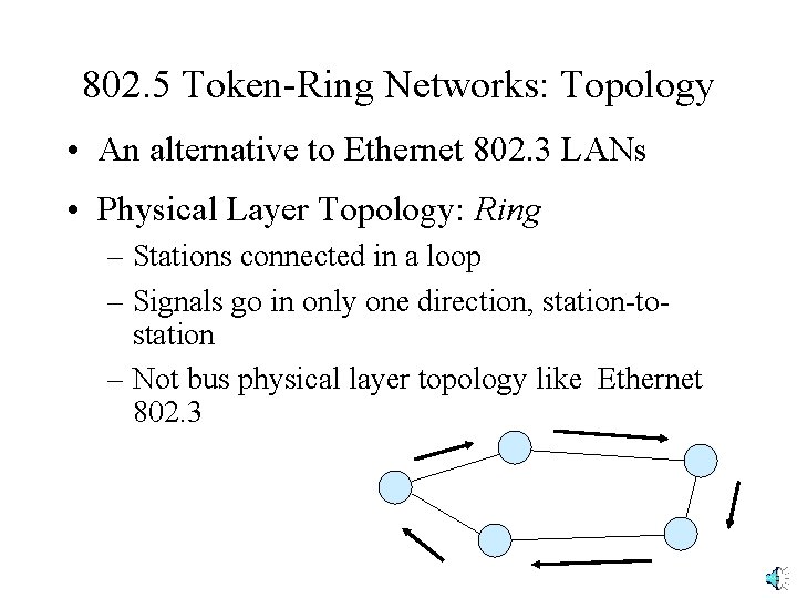 802. 5 Token-Ring Networks: Topology • An alternative to Ethernet 802. 3 LANs •