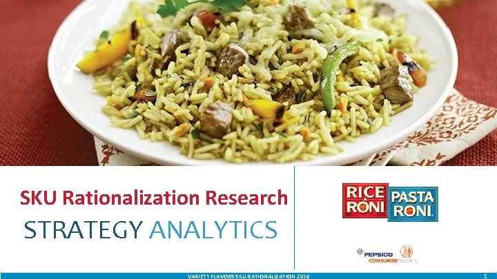 SKU Rationalization Research STRATEGY ANALYTICS VARIETY FLAVORS SKU RATIONALIZATION 2016 1 1 