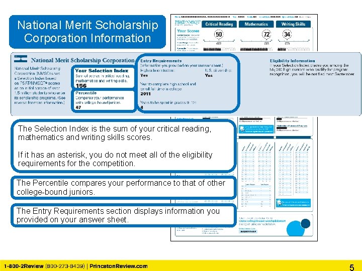 National Merit Scholarship Corporation Information The Selection Index is the sum of your critical