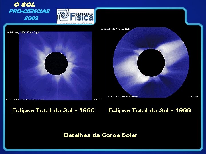 O SOL PRO-CIÊNCIAS 2002 Eclipse Total do Sol - 1980 Eclipse Total do Sol