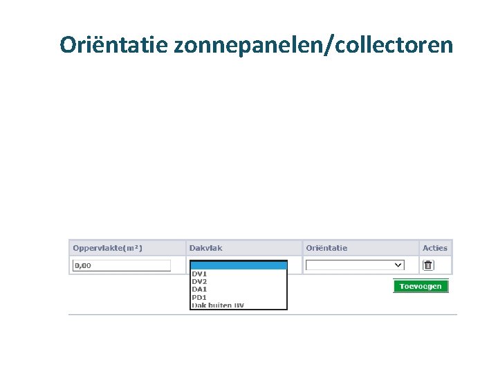 Oriëntatie zonnepanelen/collectoren 