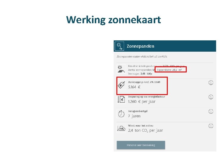 Werking zonnekaart 