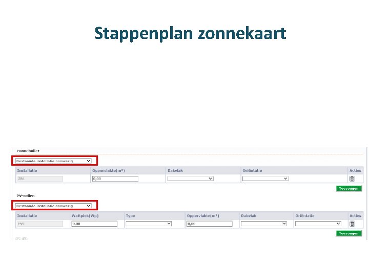 Stappenplan zonnekaart 