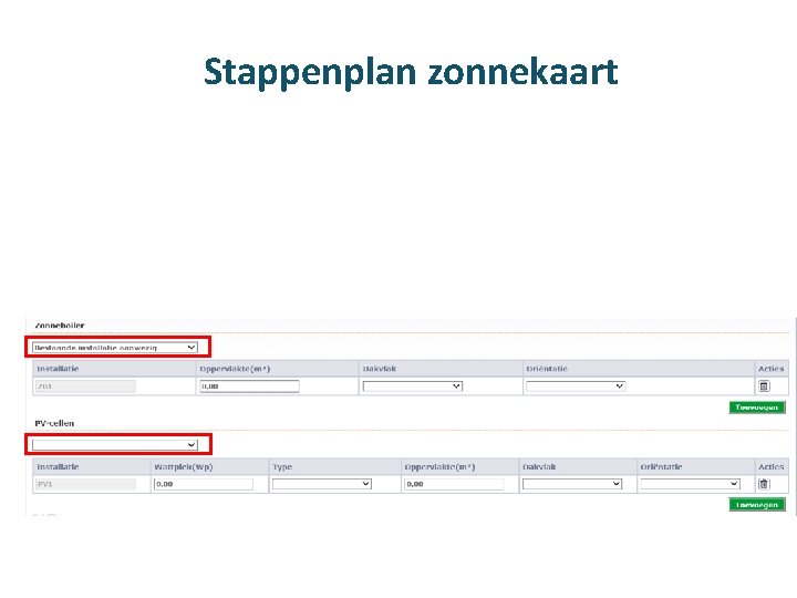 Stappenplan zonnekaart 