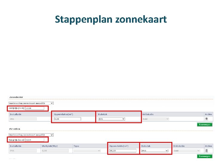 Stappenplan zonnekaart 