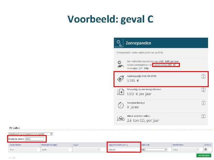 Voorbeeld: geval C 