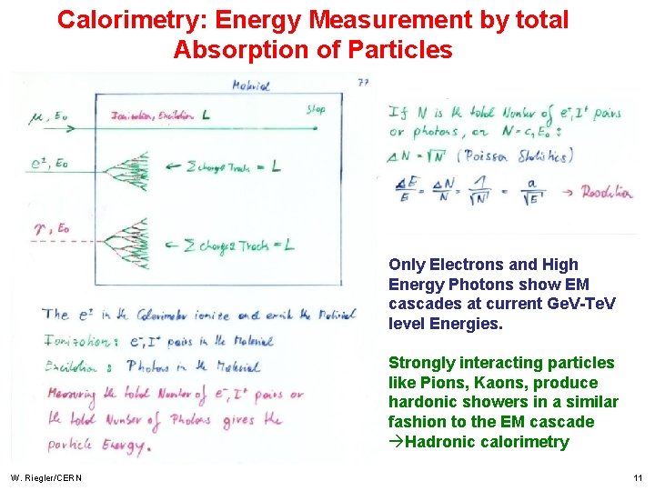 Calorimetry: Energy Measurement by total Absorption of Particles Only Electrons and High Energy Photons Calorimetry: Energy Measurement by total Absorption of Particles Only Electrons and High Energy Photons