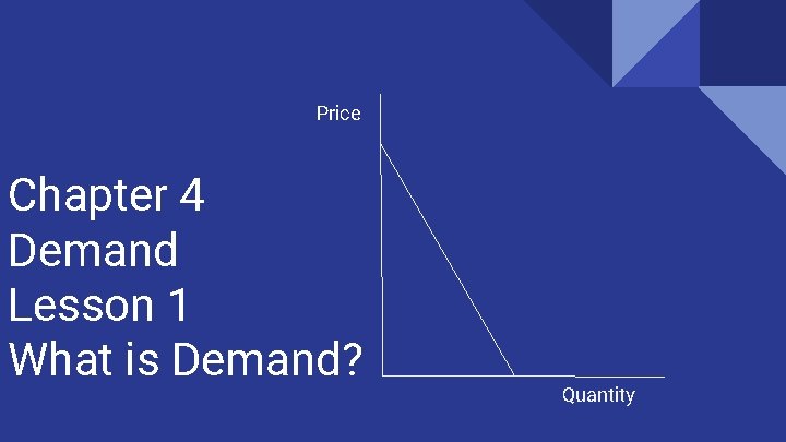 Price Chapter 4 Demand Lesson 1 What is Demand? Quantity 