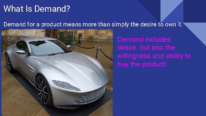 What Is Demand? Demand for a product means more than simply the desire to