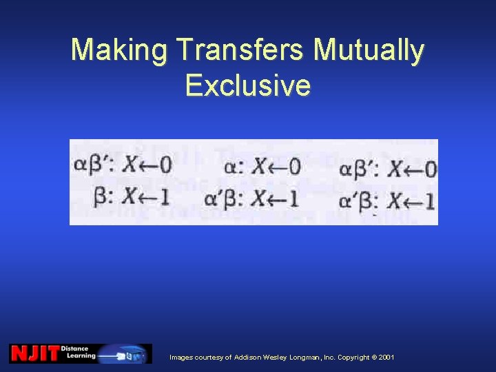 Making Transfers Mutually Exclusive Images courtesy of Addison Wesley Longman, Inc. Copyright © 2001