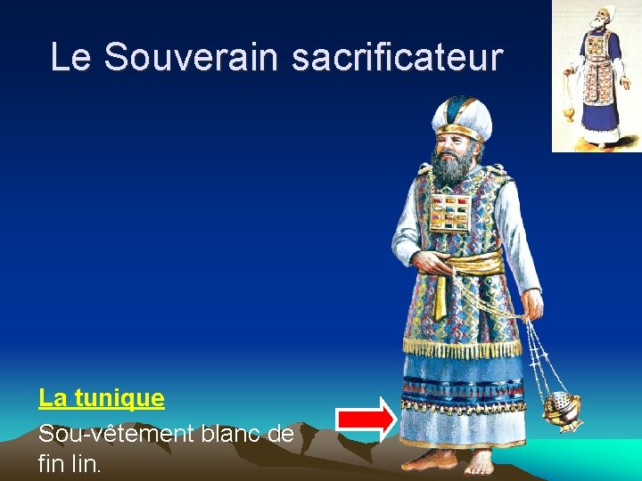 Le Souverain sacrificateur La tunique Sou-vêtement blanc de fin lin. 