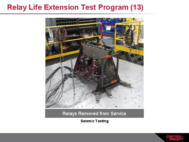 Relay Life Extension Test Program (13) Relays Removed from Service Seismic Testing 